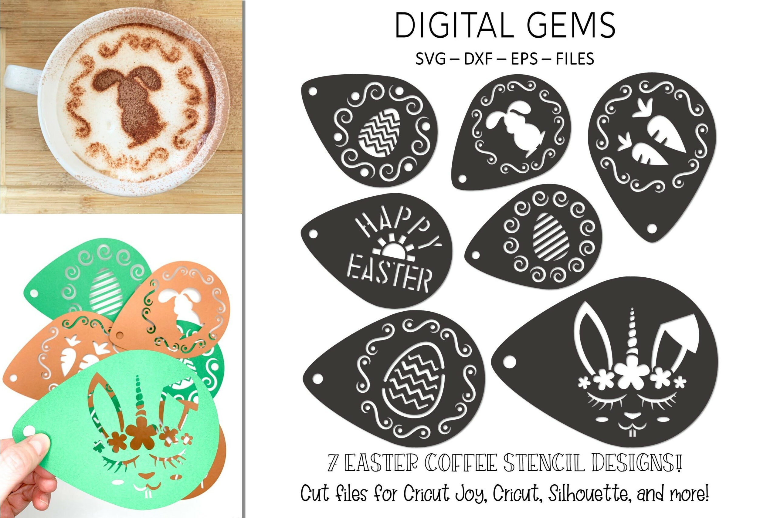 Coffee Stencil Designs! Easter Svg Files. throughout Easter Food Stencil