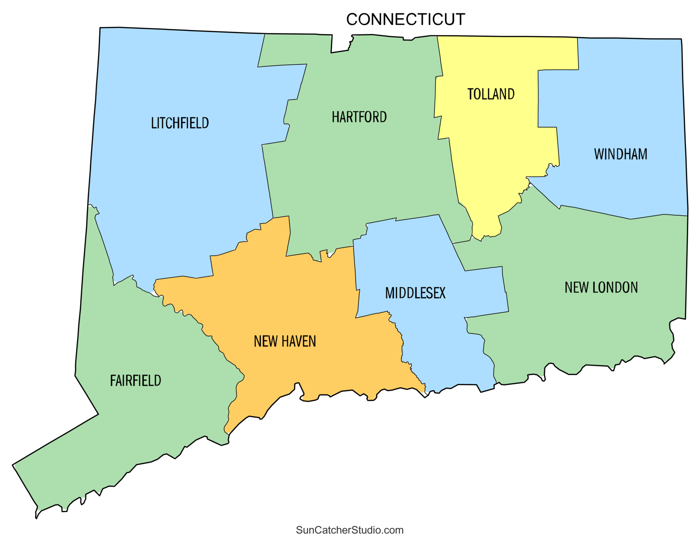 Connecticut County Map (Printable State Map With County Lines throughout Connecticut County Map Printable