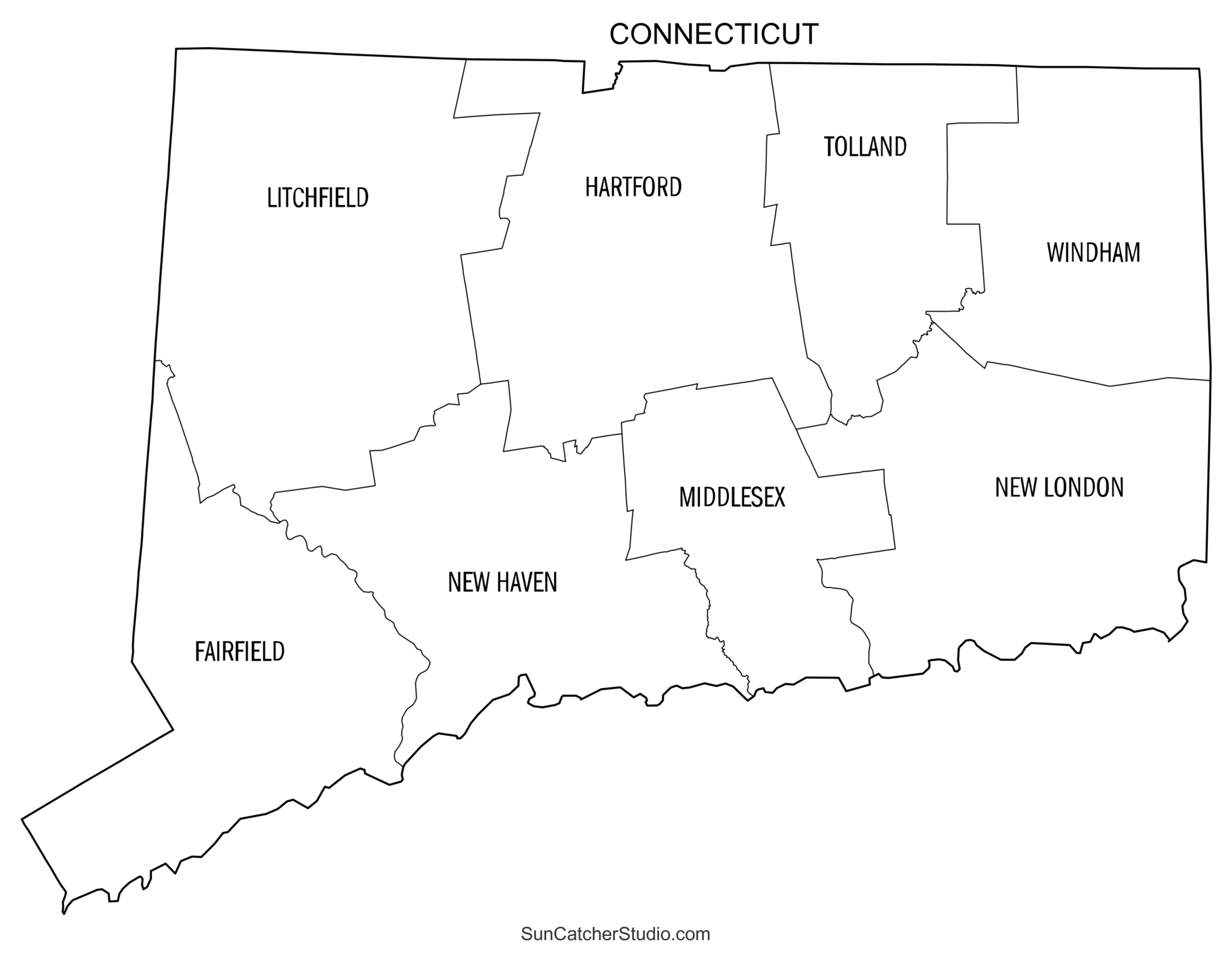 Connecticut County Map (Printable State Map With County Lines with regard to Connecticut County Map Printable