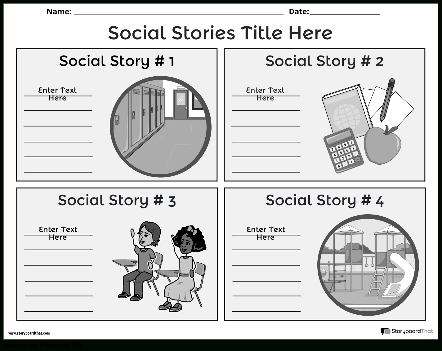 Create Custom Social Stories Templates | Free And Printable with Free Printable Social Stories