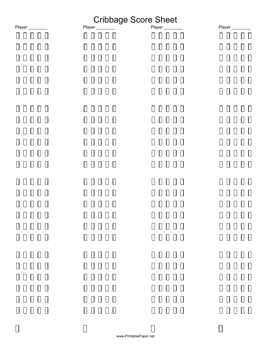 Cribbage Score Sheet Template Download Printable Pdf | Templateroller with regard to Cribbage Score Sheet Printable