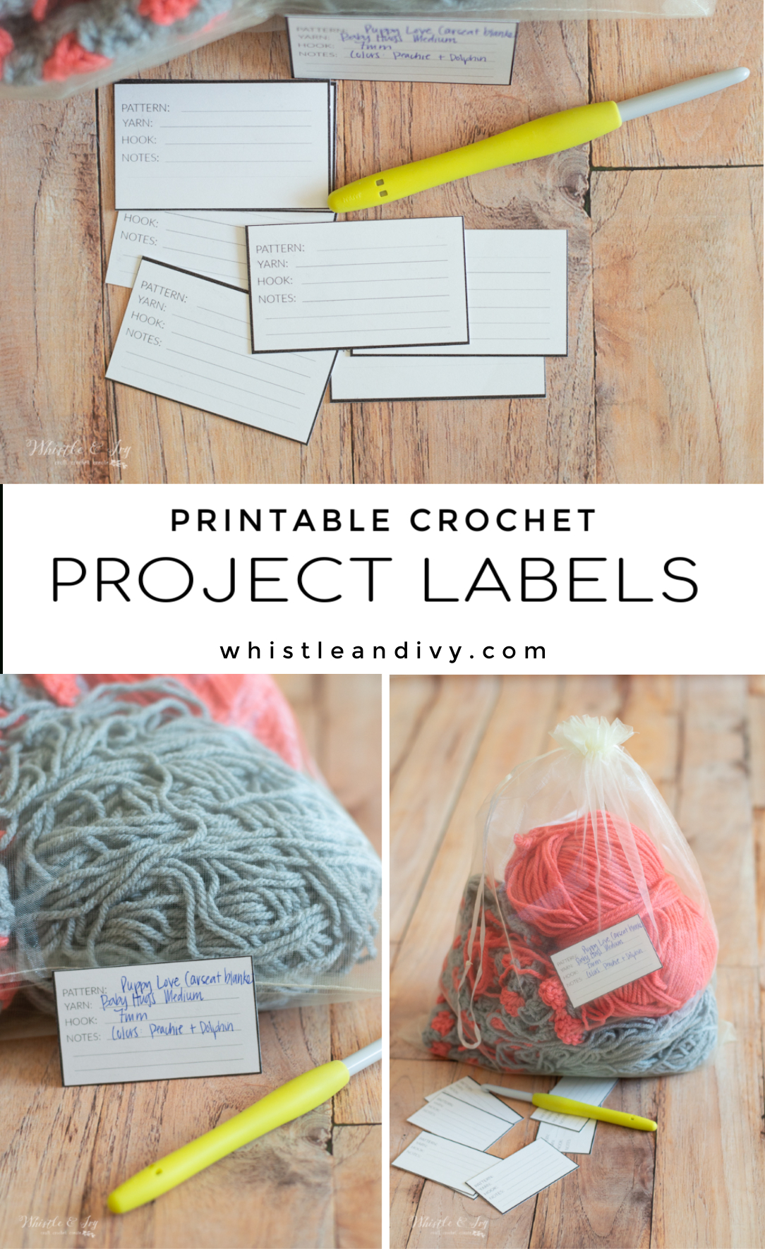 Crochet Project Labels - Free Printable - Whistle And Ivy with regard to Free Printable Crochet Labels
