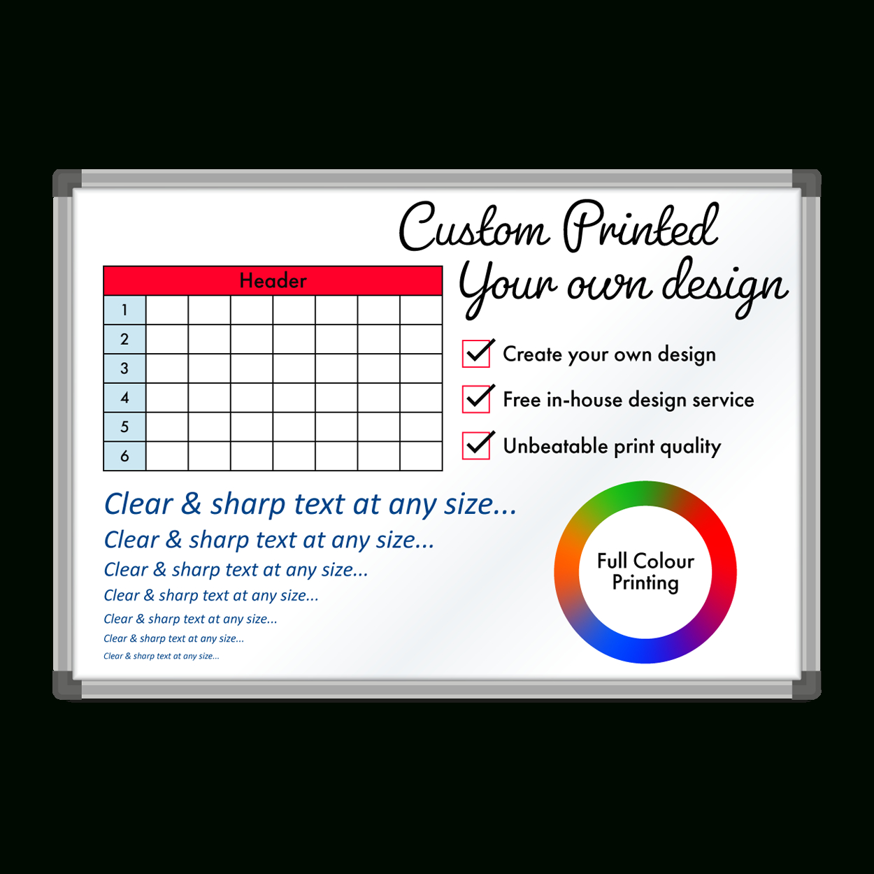 Custom Printed Whiteboards | Magiboards intended for Printable Dry Erase Board