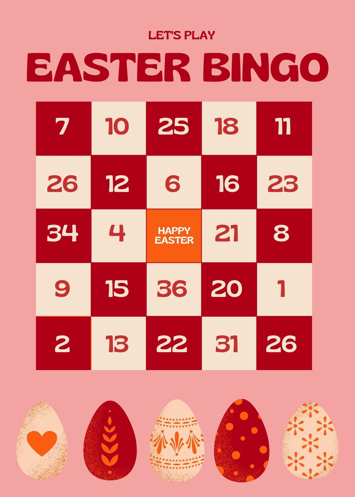 Customize 71+ Easter Bingo Cards Templates Online - Canva with Printable Easter Bingo Cards