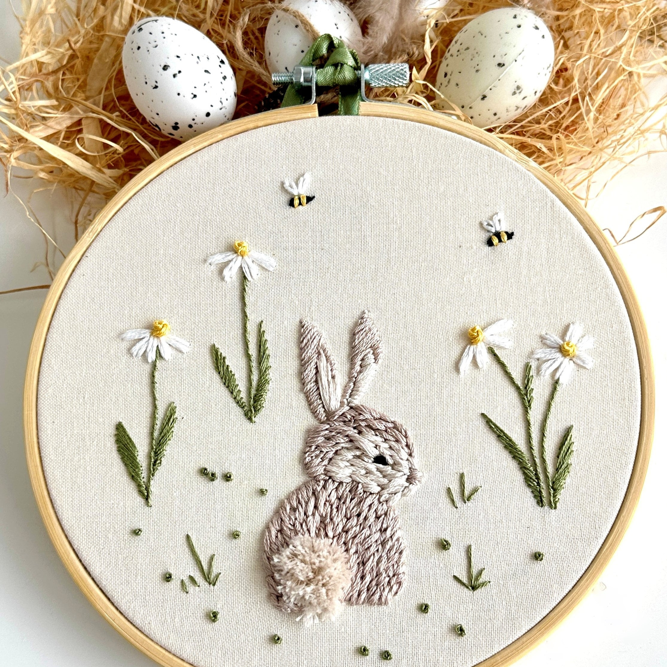 Cute Bunny Embroidery Pattern, Easter Bunny Hand Embroidery Pdf intended for Easter Embroidery Patterns