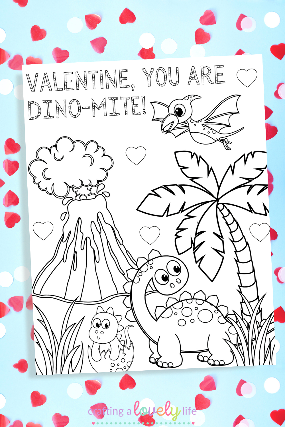 Dinosaur Valentine&amp;#039;S Day Coloring Page Free Printable intended for Free Printable Dinosaur Valentines