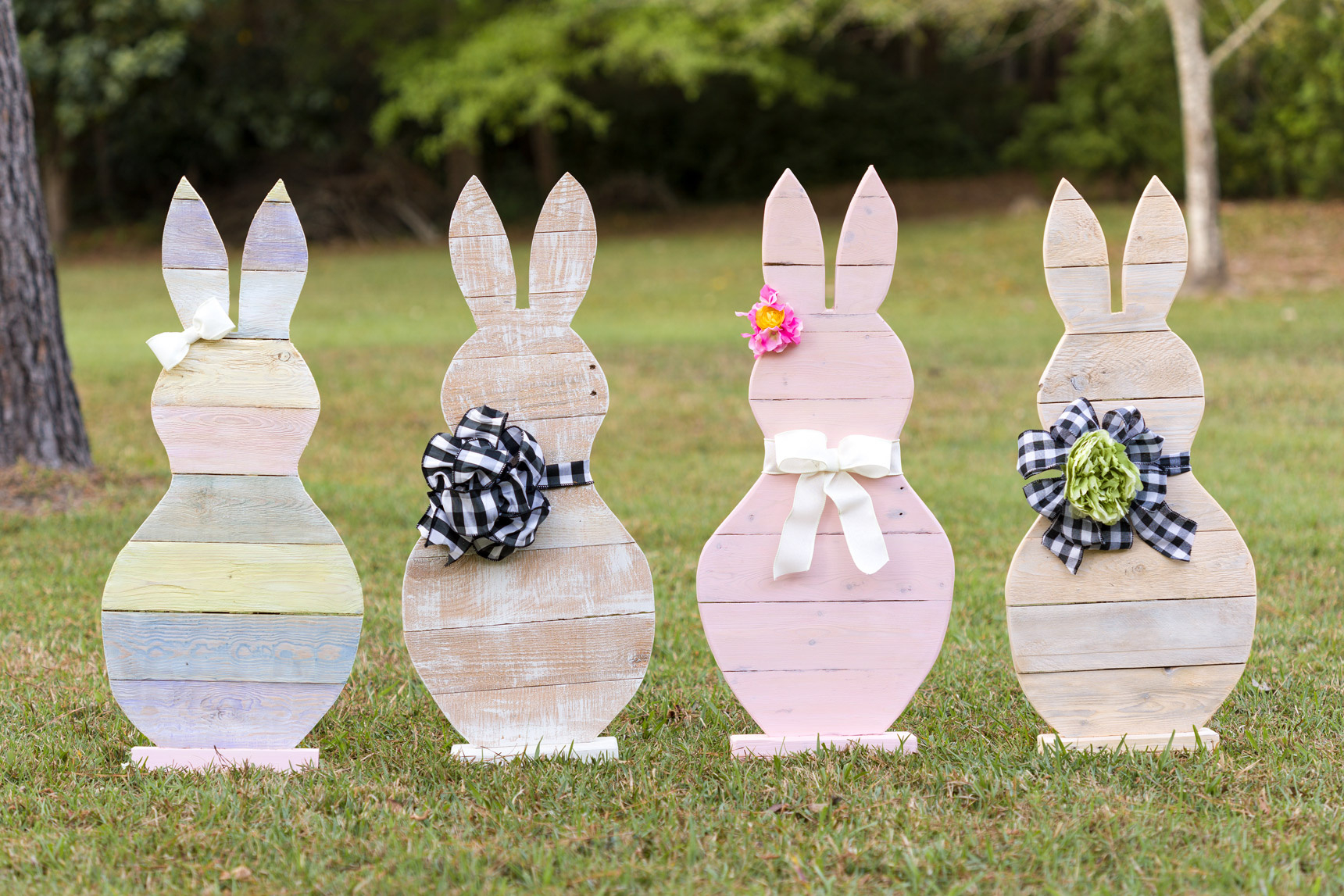 Diy Standing Bunny Reclaimed Pallet Wood - Kippi At Home with Wooden Easter Bunny Patterns