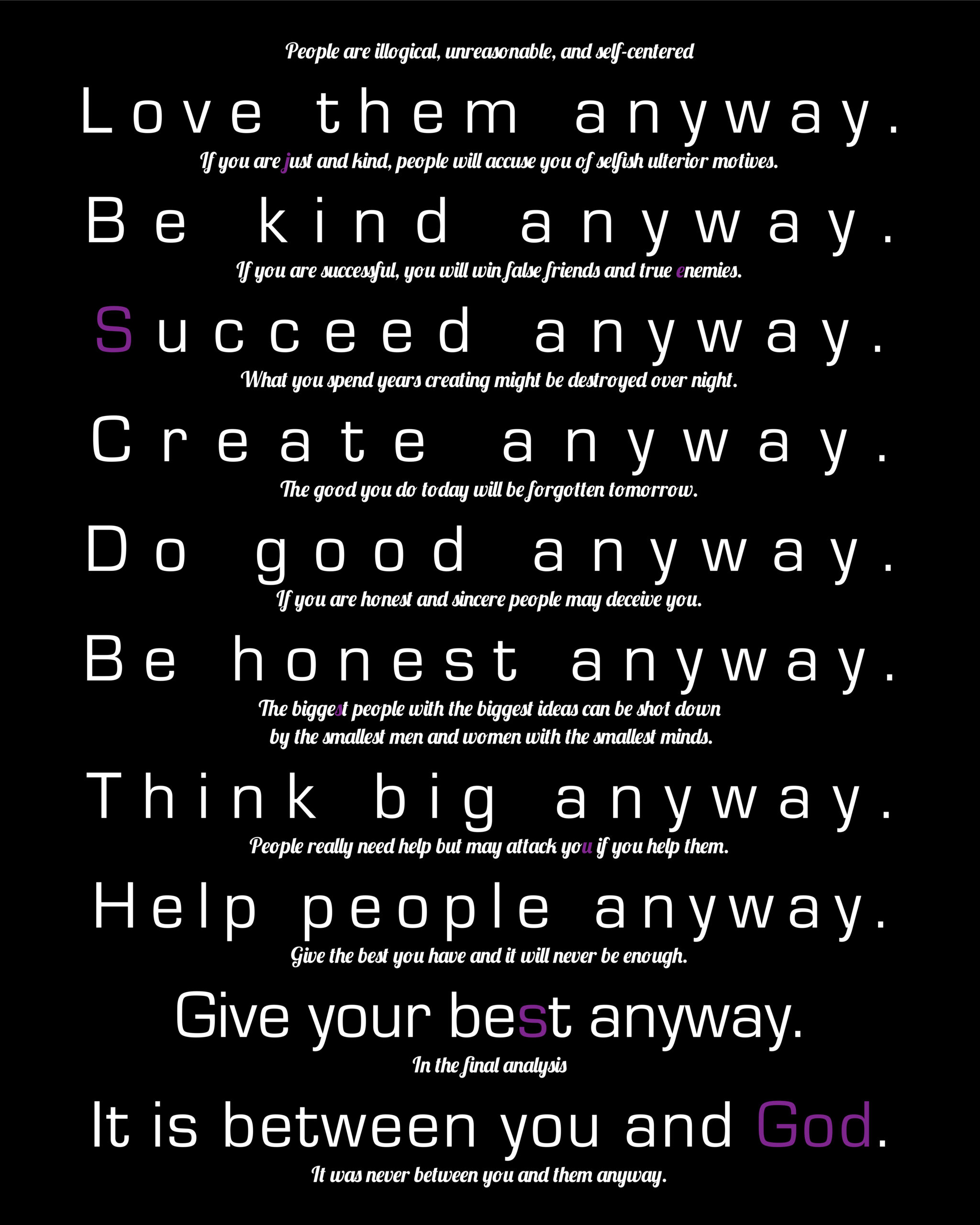 Do It Anyway | One Thing Blog within Prayer Mother Teresa Do It Anyway Printable