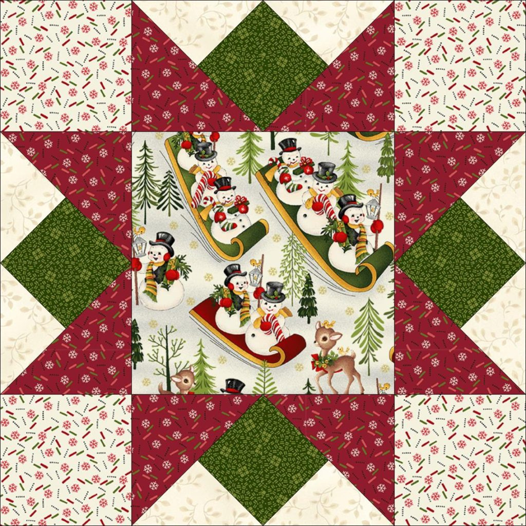 Download 2 Free Christmas Quilt Patterns - Pieced Brain inside Printable Free Paper Pieced Quilt Patterns Christmas