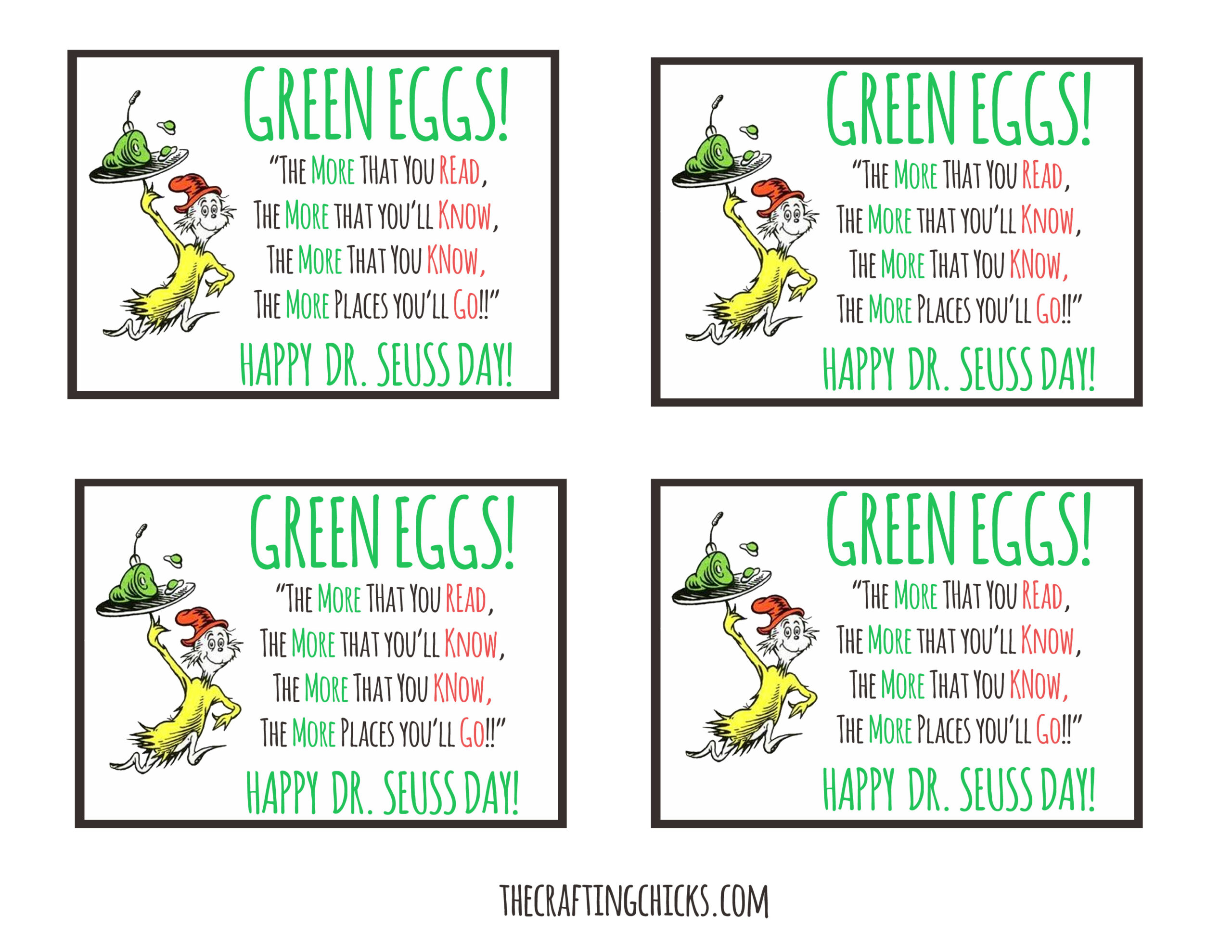 Dr. Seuss Green Eggs Tag *Free Printable in Free Printable Dr Seuss Food Labels