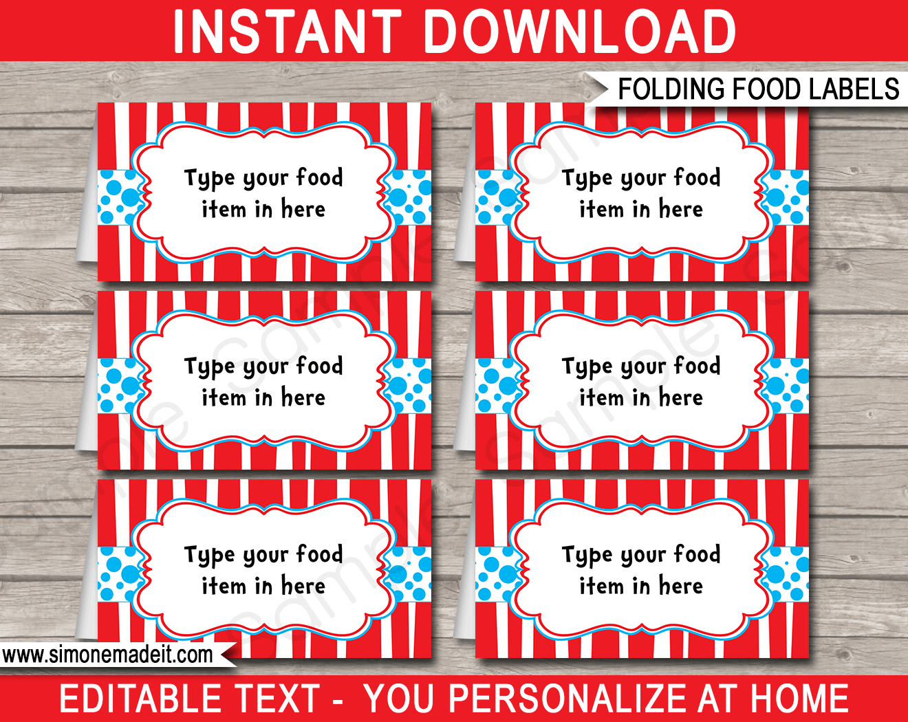 Dr Seuss Party Food Labels Template regarding Free Printable Dr Seuss Food Labels