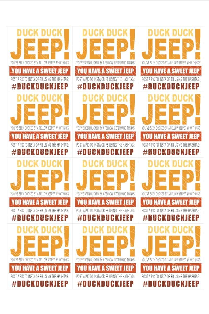 Duck Duck Jeep Tags Free Pdf - The Crafty Blog Stalker pertaining to You&amp;amp;#039;ve Been Ducked Printable Free