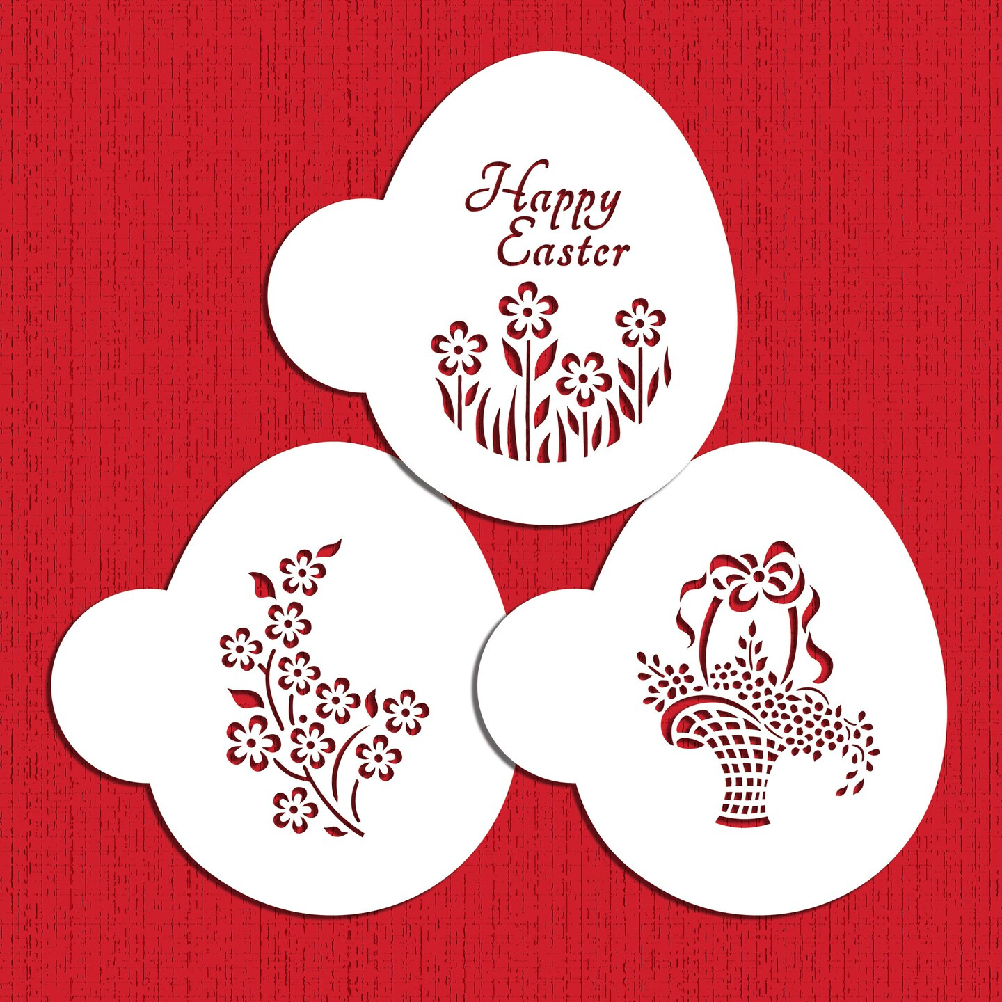 Easter Basket Egg Cookie Stencil Set | C879Designer Stencils | Cookie Decorating Tools | Baking Stencils For Royal Icing, Airbrush, Dusting Powder throughout Easter Stencil Cookies
