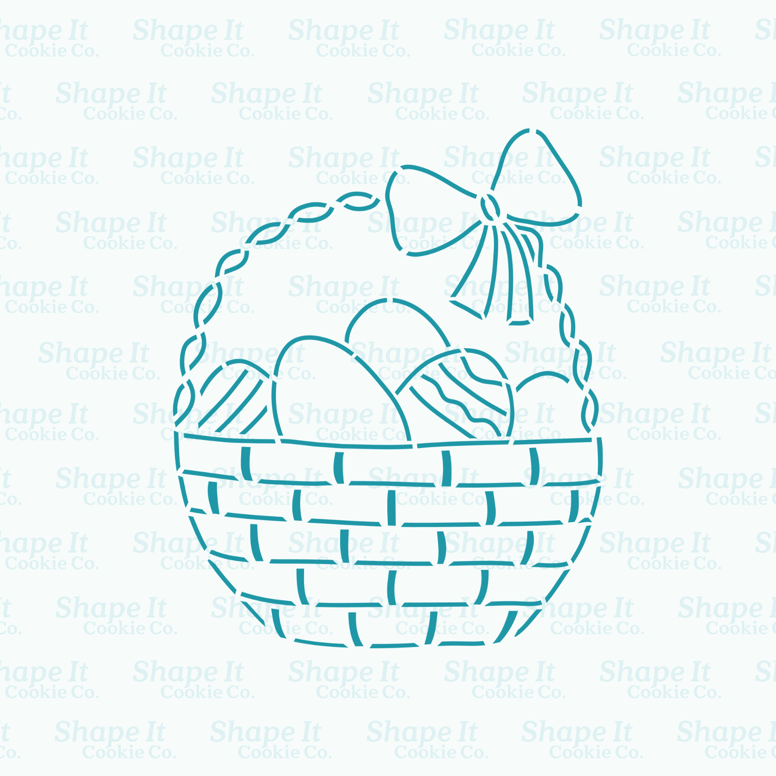 Easter Basket Pyo Stencil - Shape It Cookie Co. within Easter Pyo Cookie Stencil