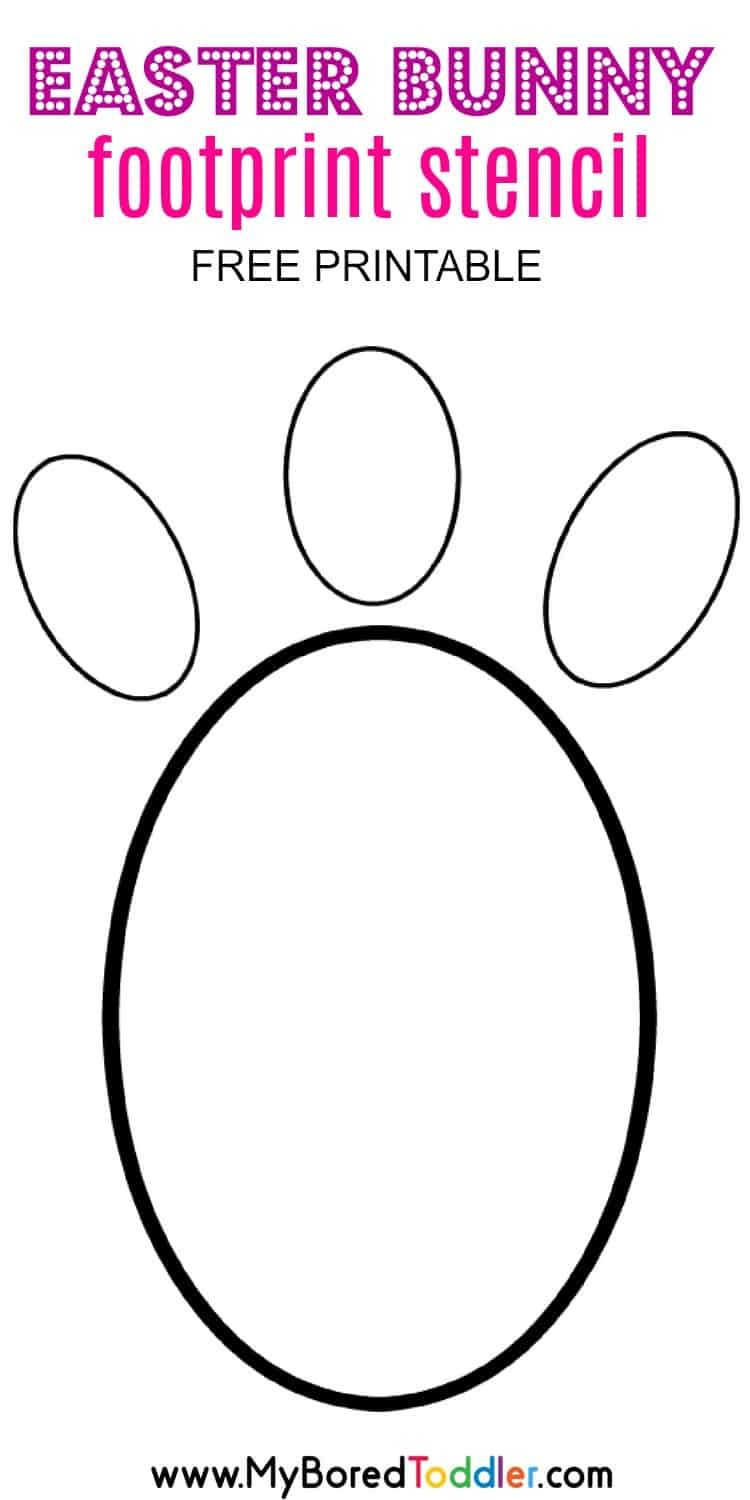 Easter Bunny Footprint Stencil Free Printable Pinterest - My Bored throughout Printable Easter Bunny Footprints Stencil
