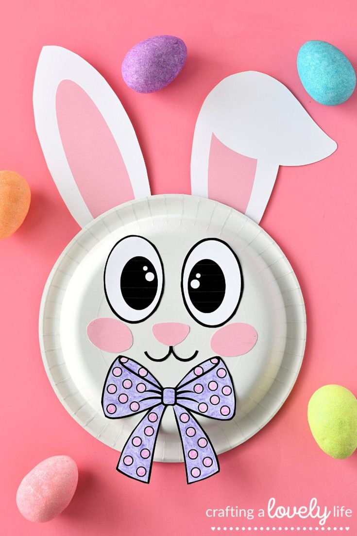 Easter Bunny Paper Plate Craft With Free Printable in Easter Bunny Printable