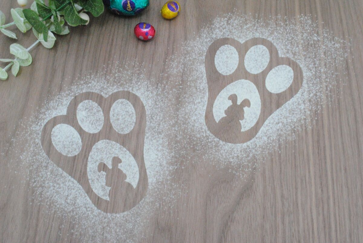 Easter Bunny Rabbit Footprints - Bunny Feet Wooden Bunny Egg Paw with regard to Easter Bunny Feet Stencil