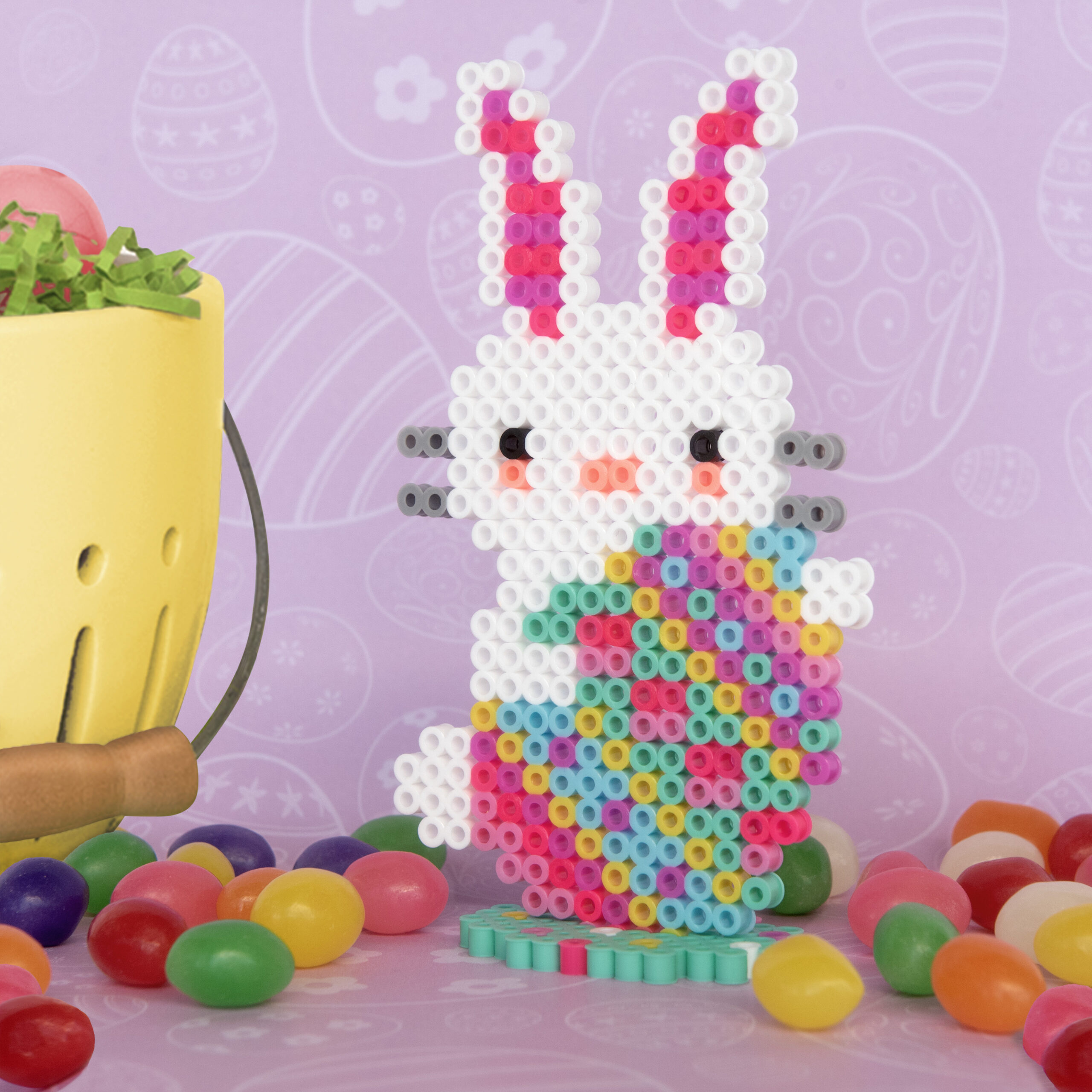 Easter Bunny With Egg - Perler pertaining to Easter Perler Bead Patterns