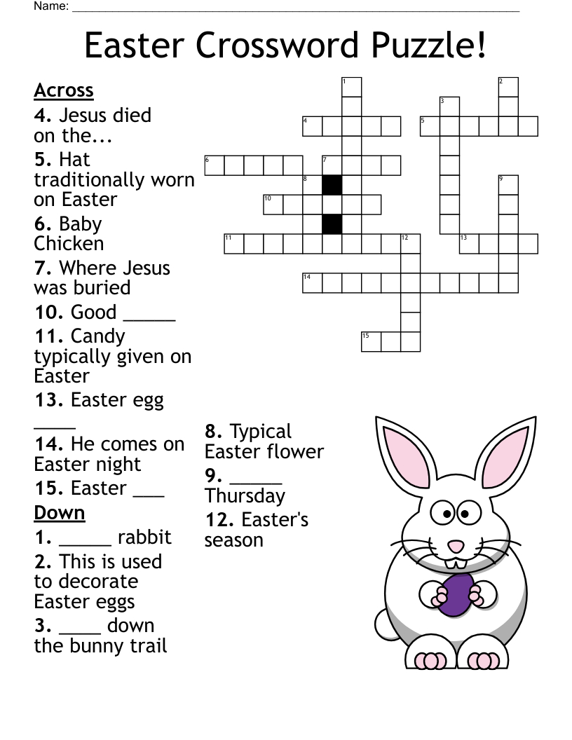 Easter Crossword Puzzle! - Wordmint with regard to Free Printable Easter Crossword
