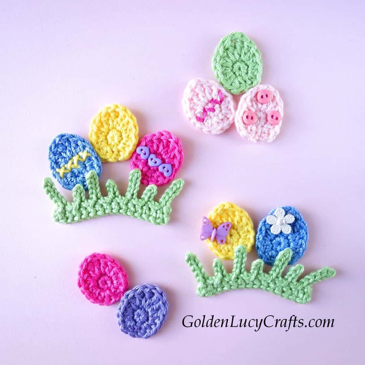 Easter Egg Applique, Free Crochet Pattern - Goldenlucycrafts in Easter Egg Applique Crochet Pattern