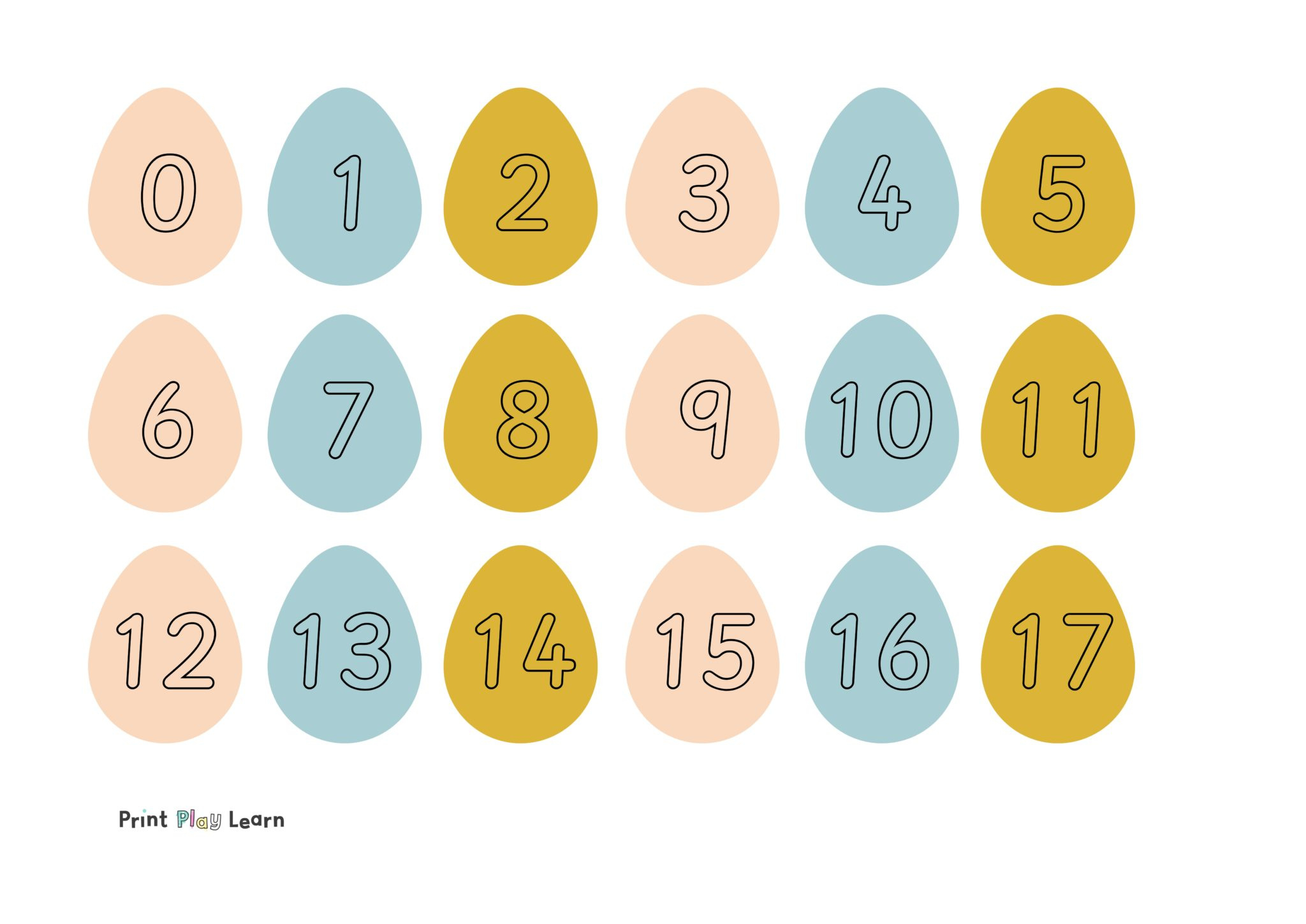 Easter Egg Number Cards 1-50 - Printable Teaching Resources in Printable Easter Eggs Numbers