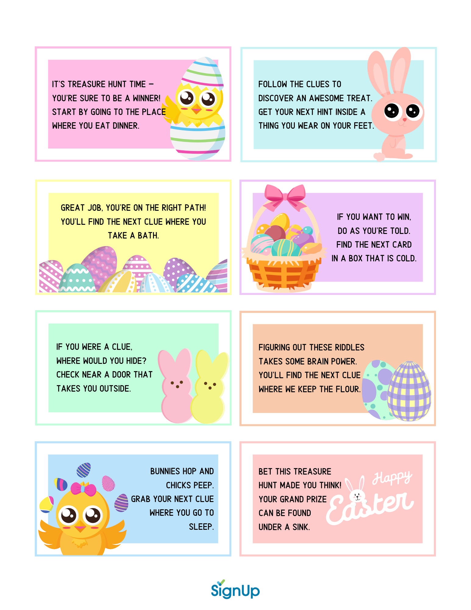Easter Scavenger Hunt At Home | Signup regarding Free Printable Easter Eggs Hunt Clues
