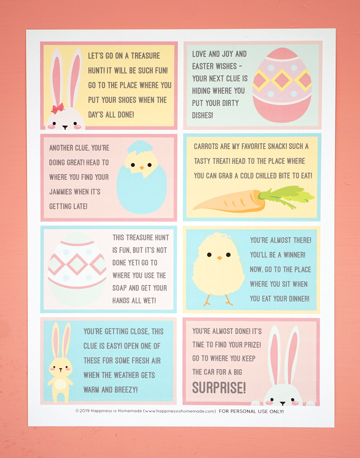 Easter Scavenger Hunt - Free Printable! - Happiness Is Homemade pertaining to Free Printable Easter Scavenger Hunt