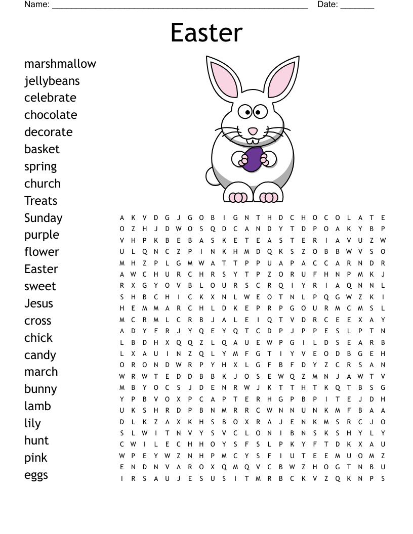 Easter Word Search - Wordmint pertaining to Easter Word Puzzles Printable