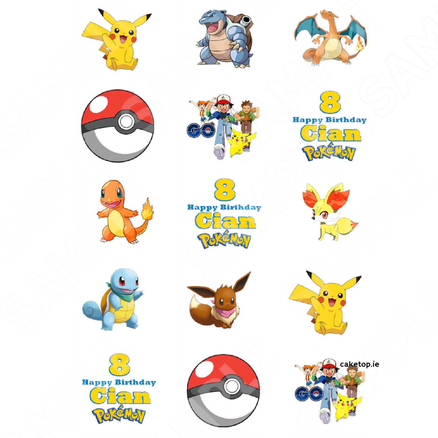 Edible Cake Toppers Ireland | High Quality Easy Peel Toppers for Pokemon Cupcake Toppers Printable