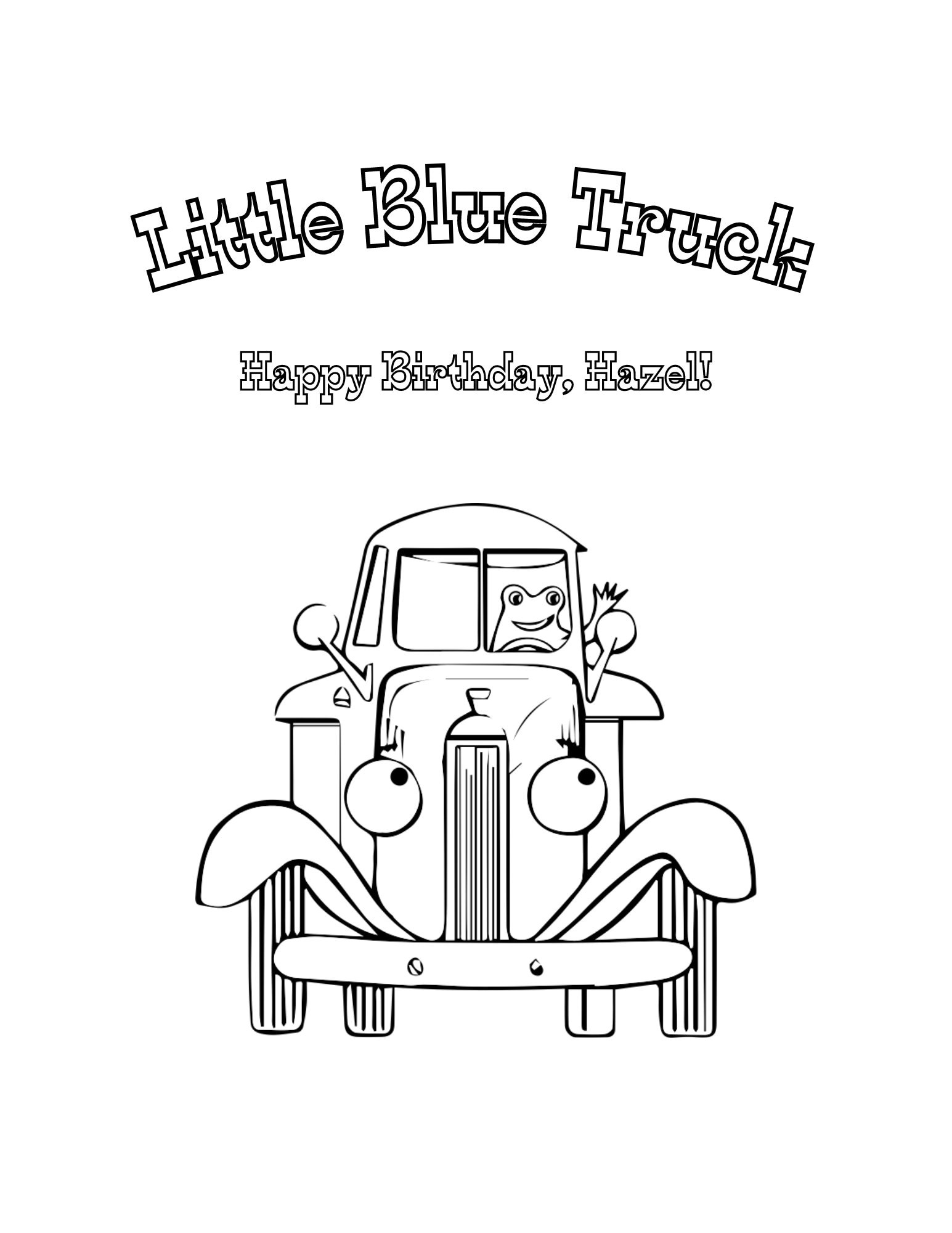 Editable Personalized Little Blue Truck Coloring Book/Party Favor with regard to Little Blue Truck Printables