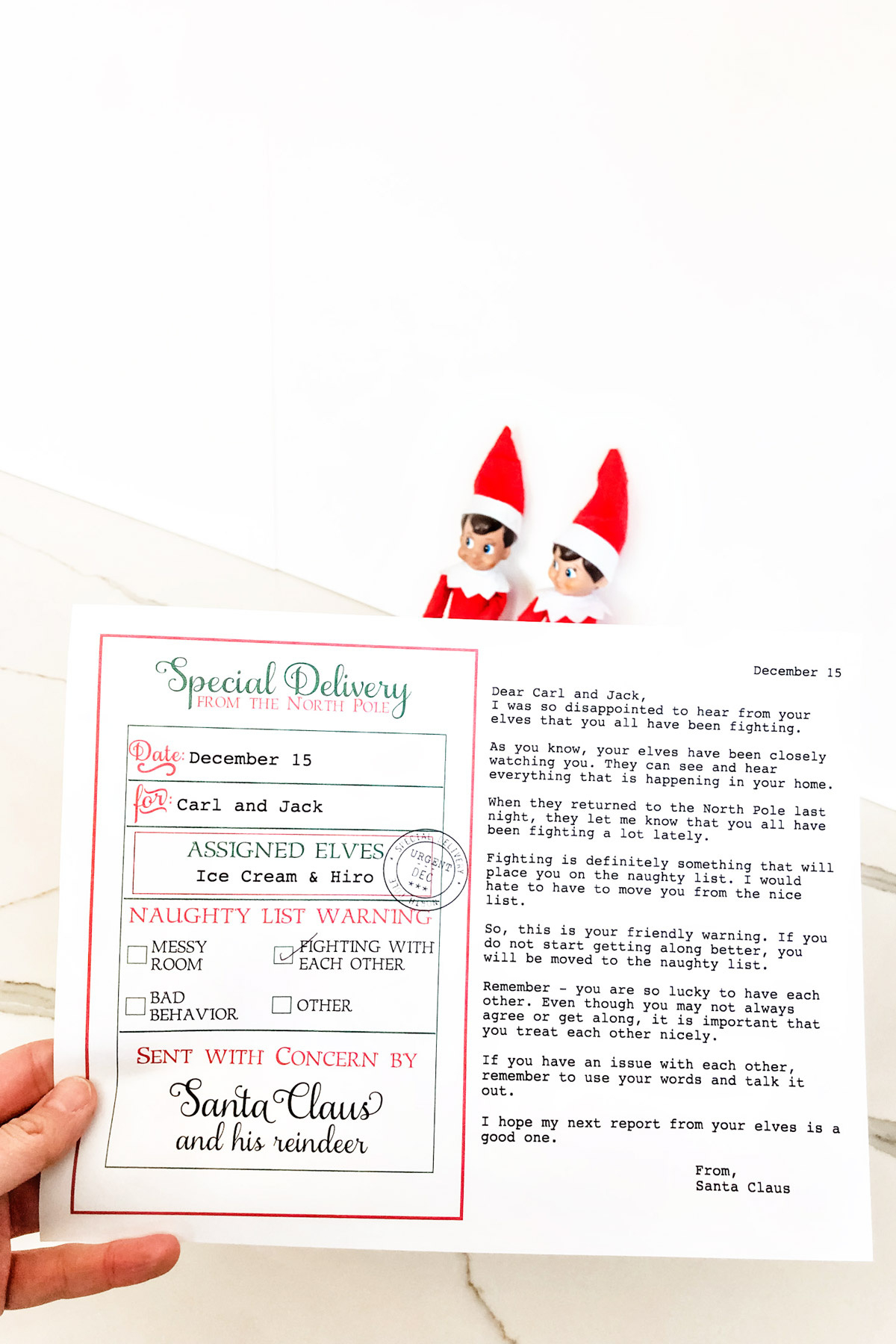 Elf Warning Letter Free Printable in Free Printable Elf Surveillance Letter