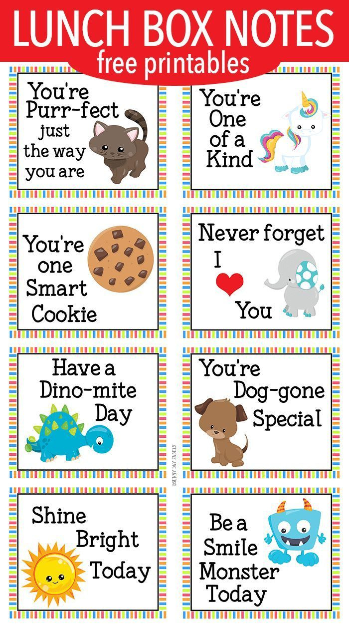 Encouraging Lunch Box Notes For Little Kids | Free Printable regarding Free Printable Lunchbox Notes