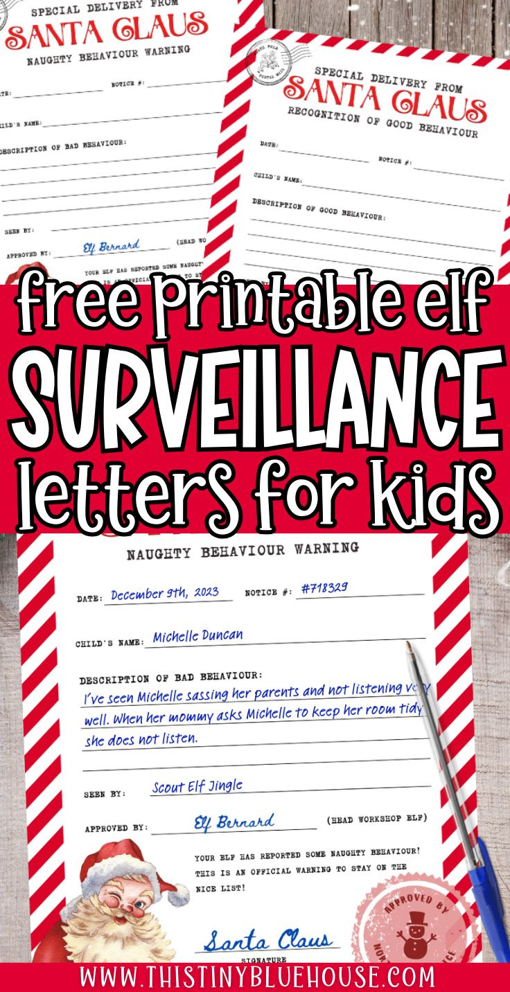 🎄Elf Surveillance Letters (Free Printable)🎄 with Free Printable Elf Surveillance Letter