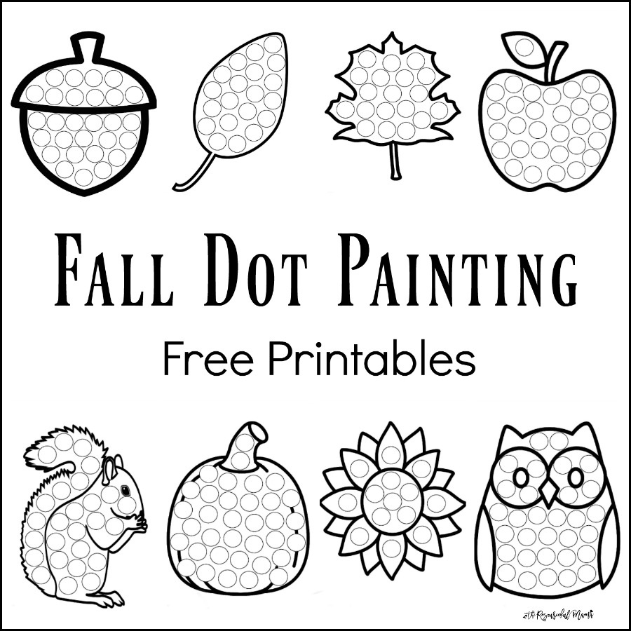 Fall Dot Painting {Free Printables} - The Resourceful Mama throughout Do Dot Art Free Printables