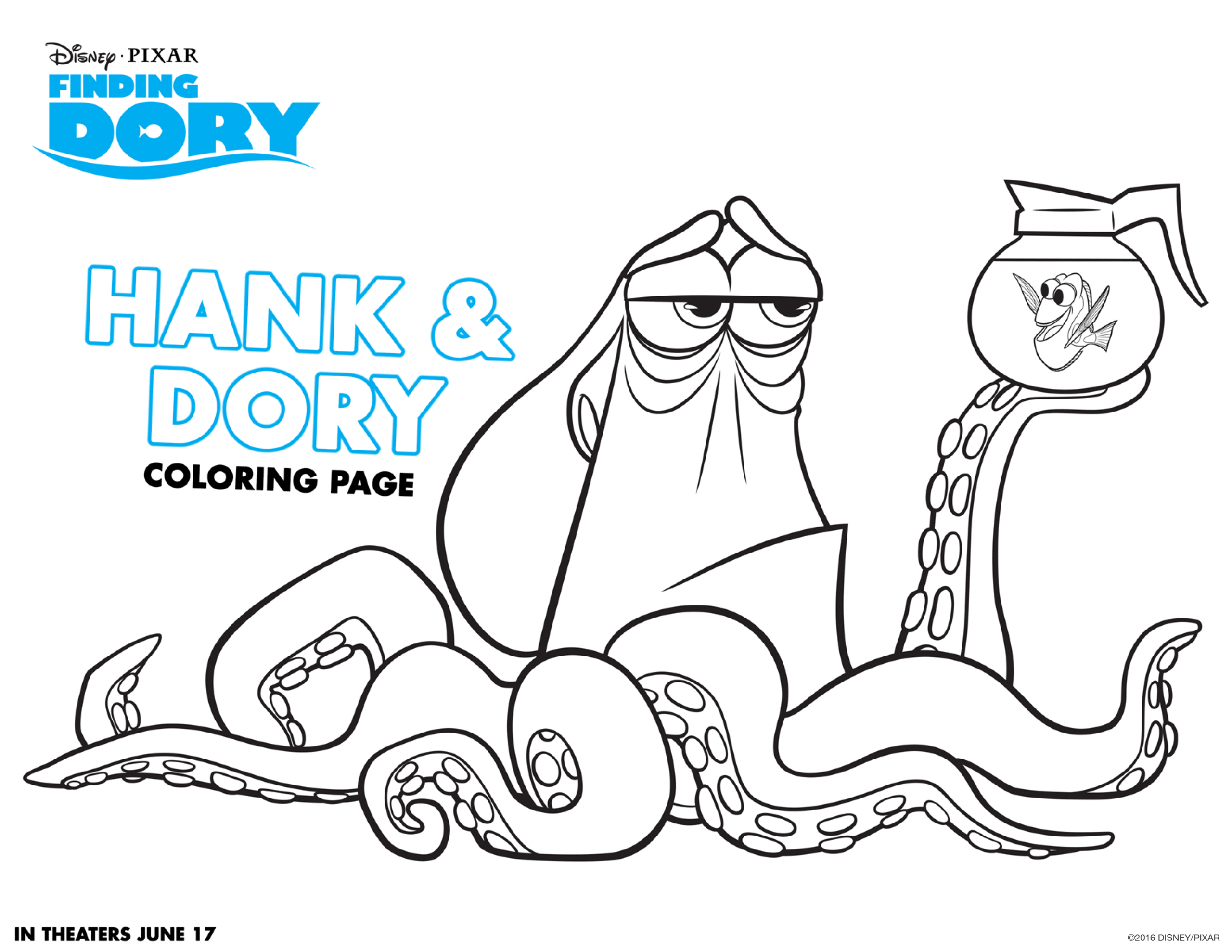 Finding Dory Party Coloring Sheets - April Golightly throughout Free Printable Finding Dory Coloring Pages