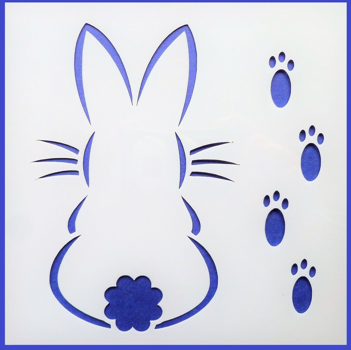 Flexible Stencil *Easter Bunny* Rabbit Paw Prints Card Making - 14Cm X 14Cm intended for Bunny Easter Stencil