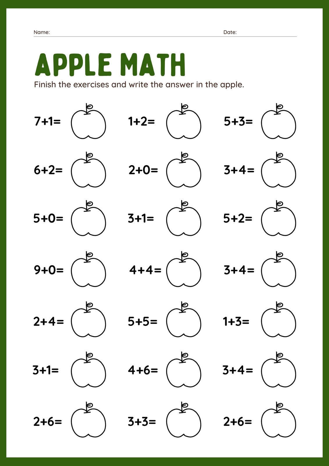 Free 1St Grade Math Worksheet Templates To Customize | Canva regarding Free Printable Worksheets For 1st Grade