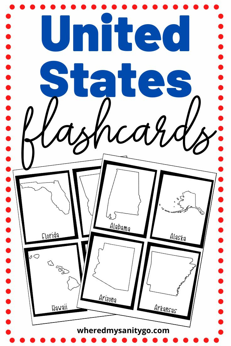 Free 50 States Flashcards throughout 50 States Flash Cards Printable