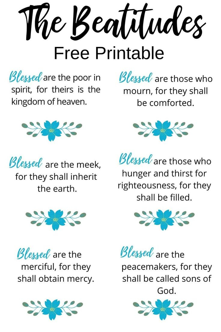 Free Beatitudes Printable pertaining to Free Printable Beatitudes