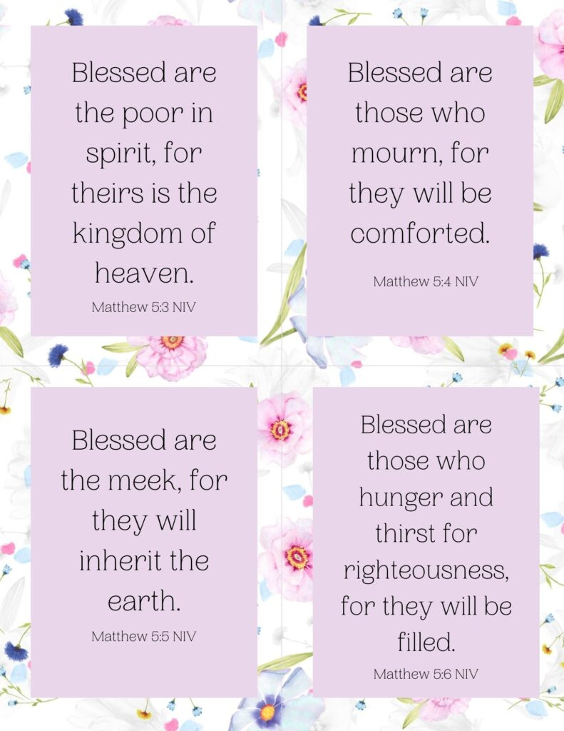 Free Beatitudes Printables inside Free Printable Beatitudes