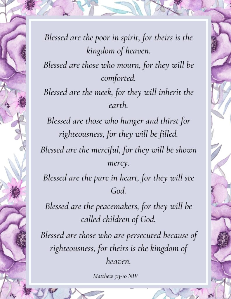 Free Beatitudes Printables inside Free Printable Beatitudes