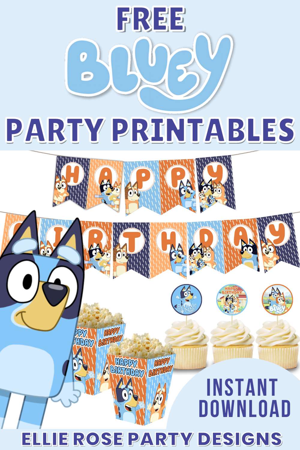 Free Bluey Party Printable Ideas | Ellierosepartydesigns in Free Printable Bluey Party Food Labels