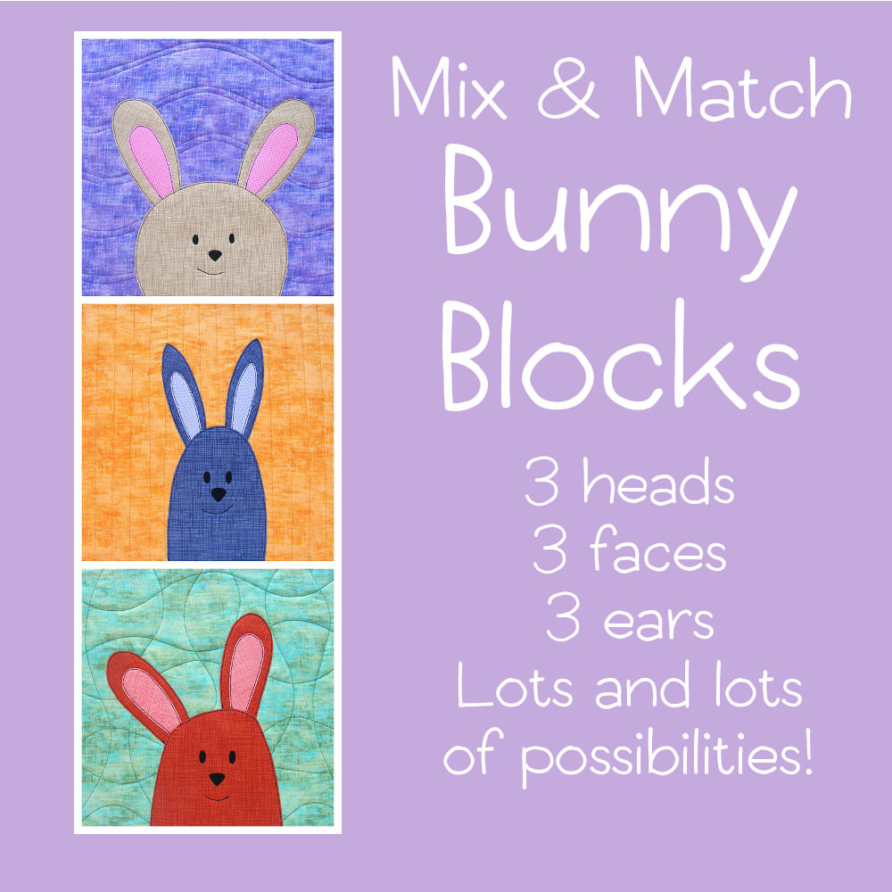 Free Bunny Applique Pattern With Fun Mix &amp;amp; Match Parts - Shiny for Free Easter Applique Patterns