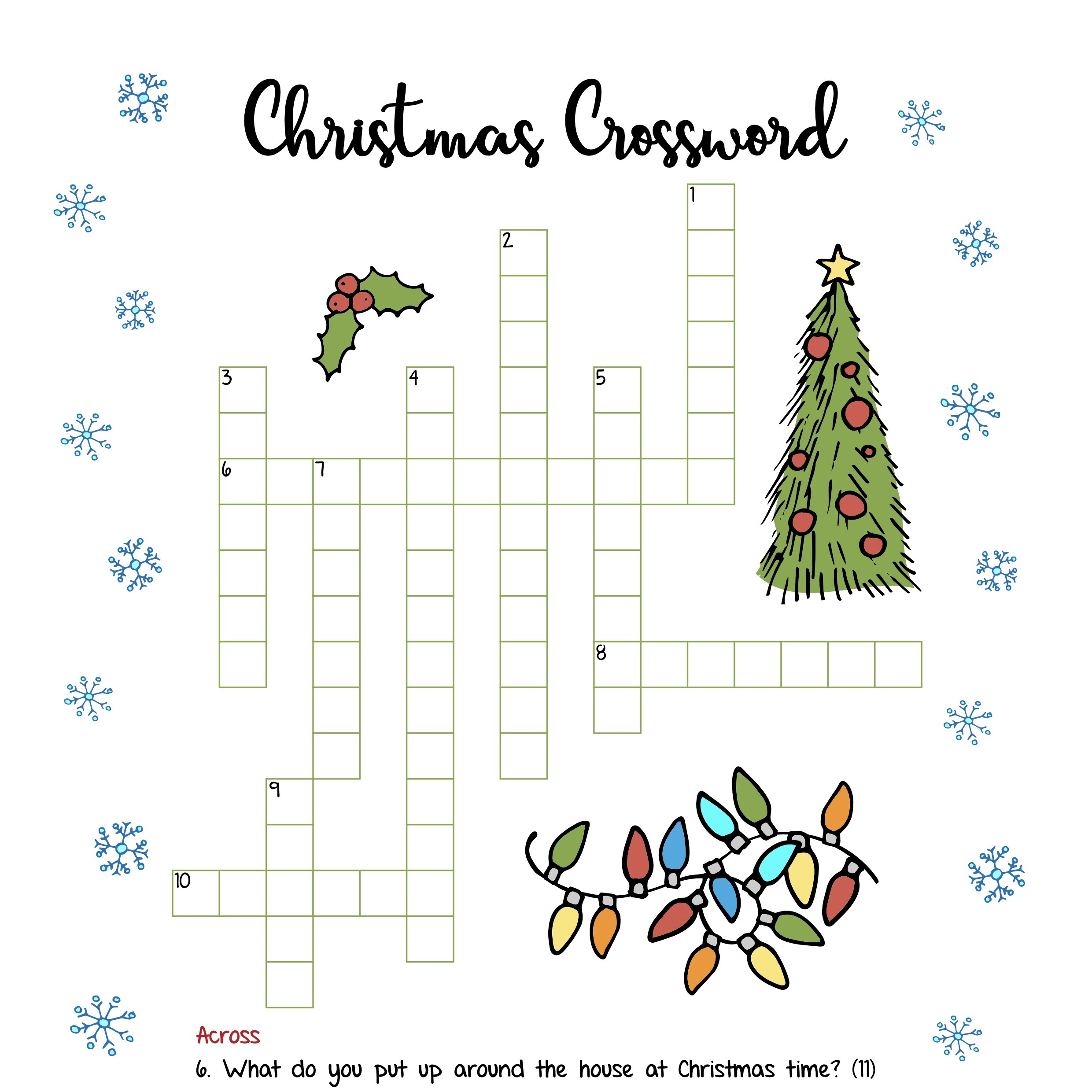 Free Christmas Printables – Crossword | Mama Geek for Xmas Crossword Printable