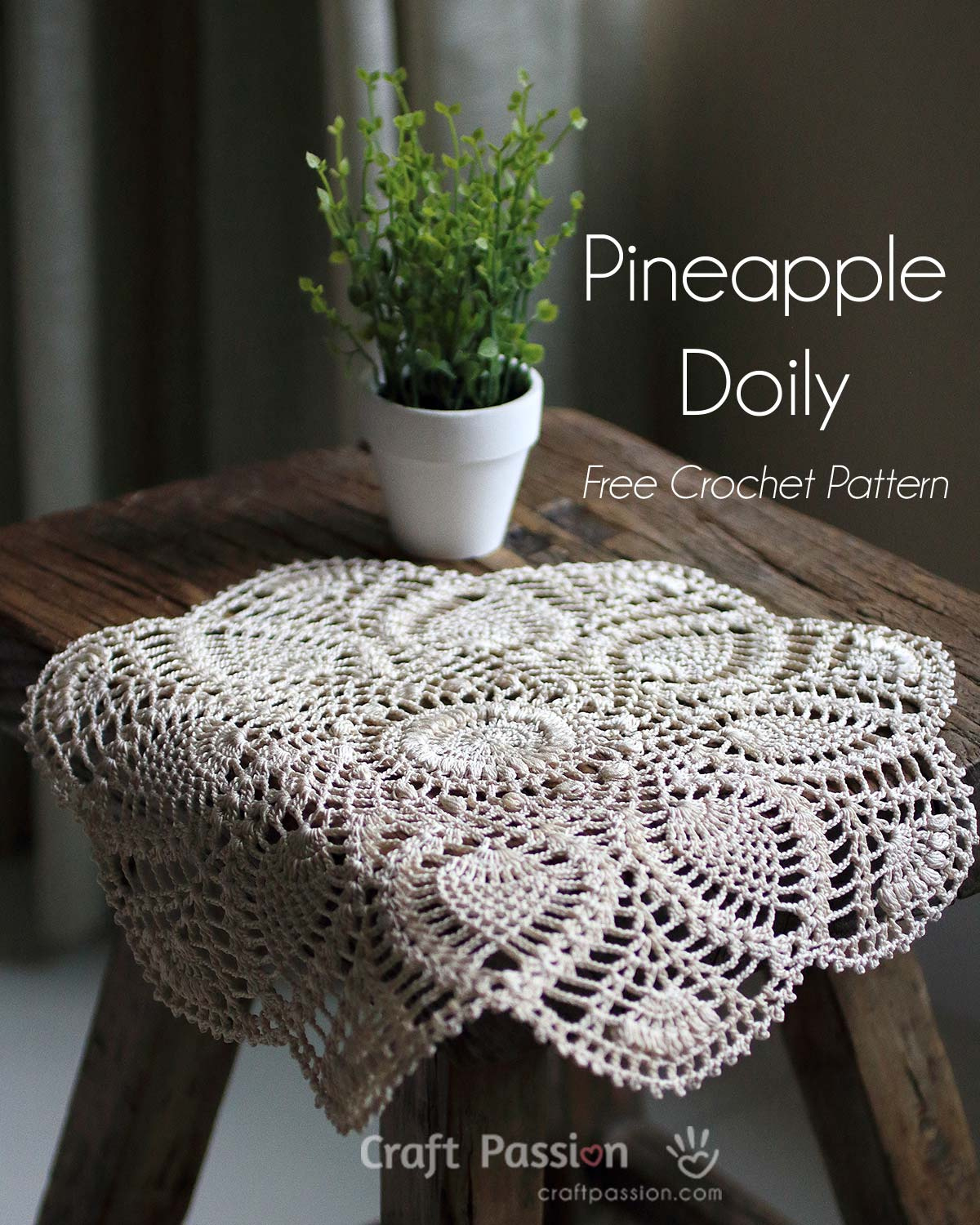 Free Crochet Pineapple Doily Pattern • Craft Passion intended for Printable Free Crochet Doily Patterns with Written Instructions