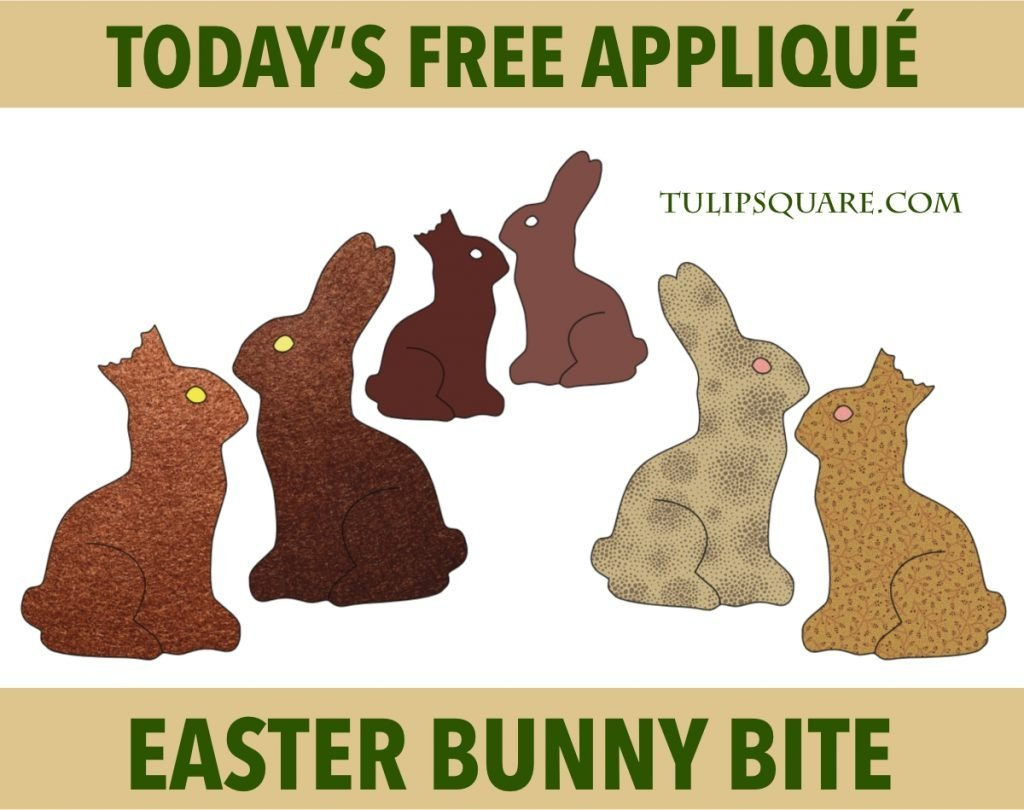 Free Easter Appliqué Pattern - Easter Bunny Bite - Tulipsquare intended for Free Easter Applique Patterns