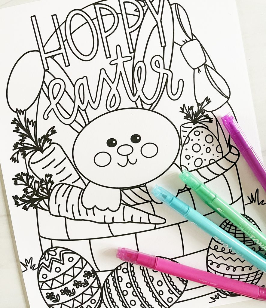 Free Easter Coloring Page - Easter Bunny - Pineapple Paper Co. inside Easter Coloring Printable