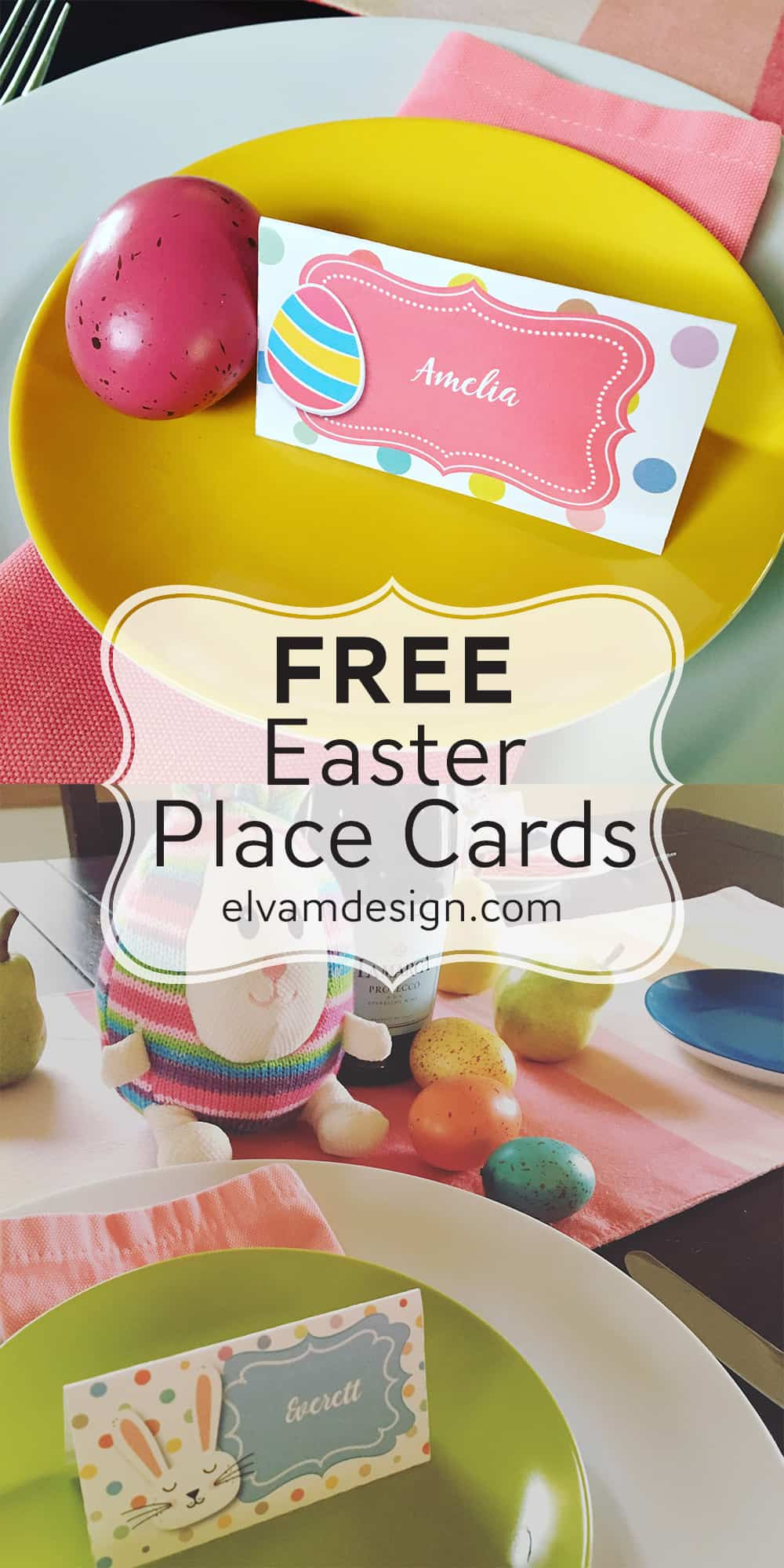 Free Easter Place Card (Or Food Tents) - Elva M Design Studio in Easter Place Cards Printable