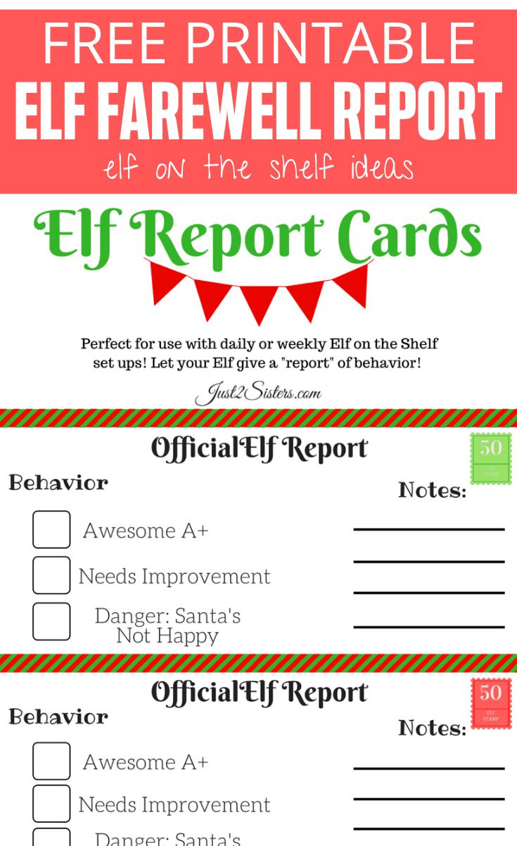 Free Elf On Shelf Printable inside Printable Free Elf on the Shelf Behavior Report