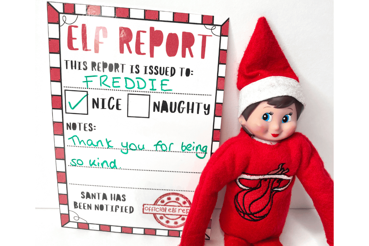 Free Elf Report Card Printable From The Elf On The Shelf with Printable Free Elf On The Shelf Behavior Report